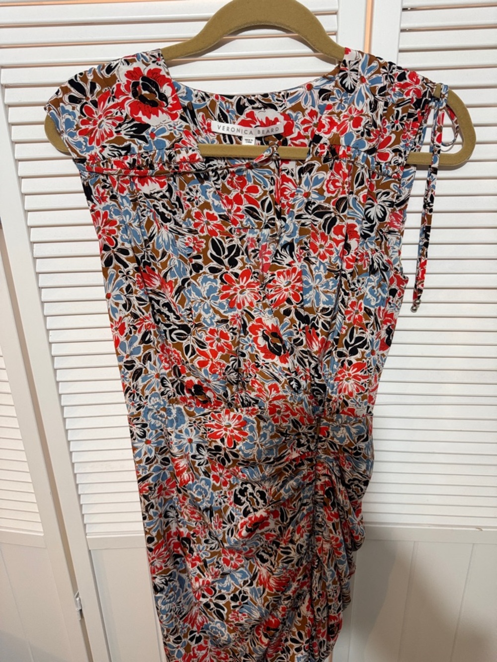 Veronica Beard Floral Sleeveless Dress - Red, Blue, Black